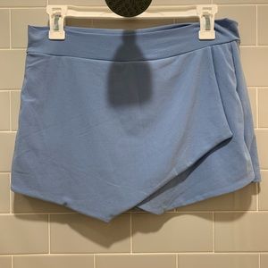 Baby blue asymmetrical envelope skort